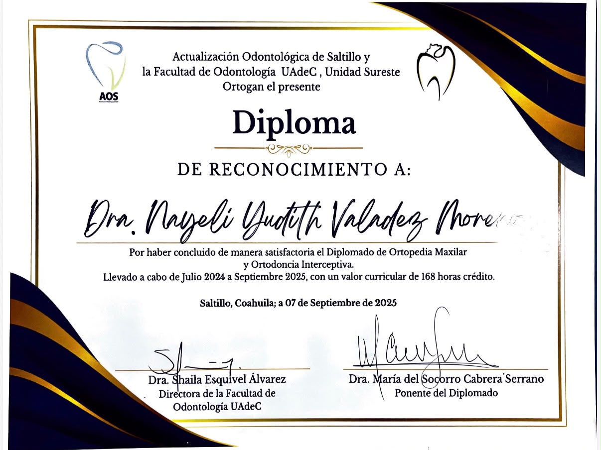 Diploma de Ortopedia Maxilar y Ortodoncia Interceptiva